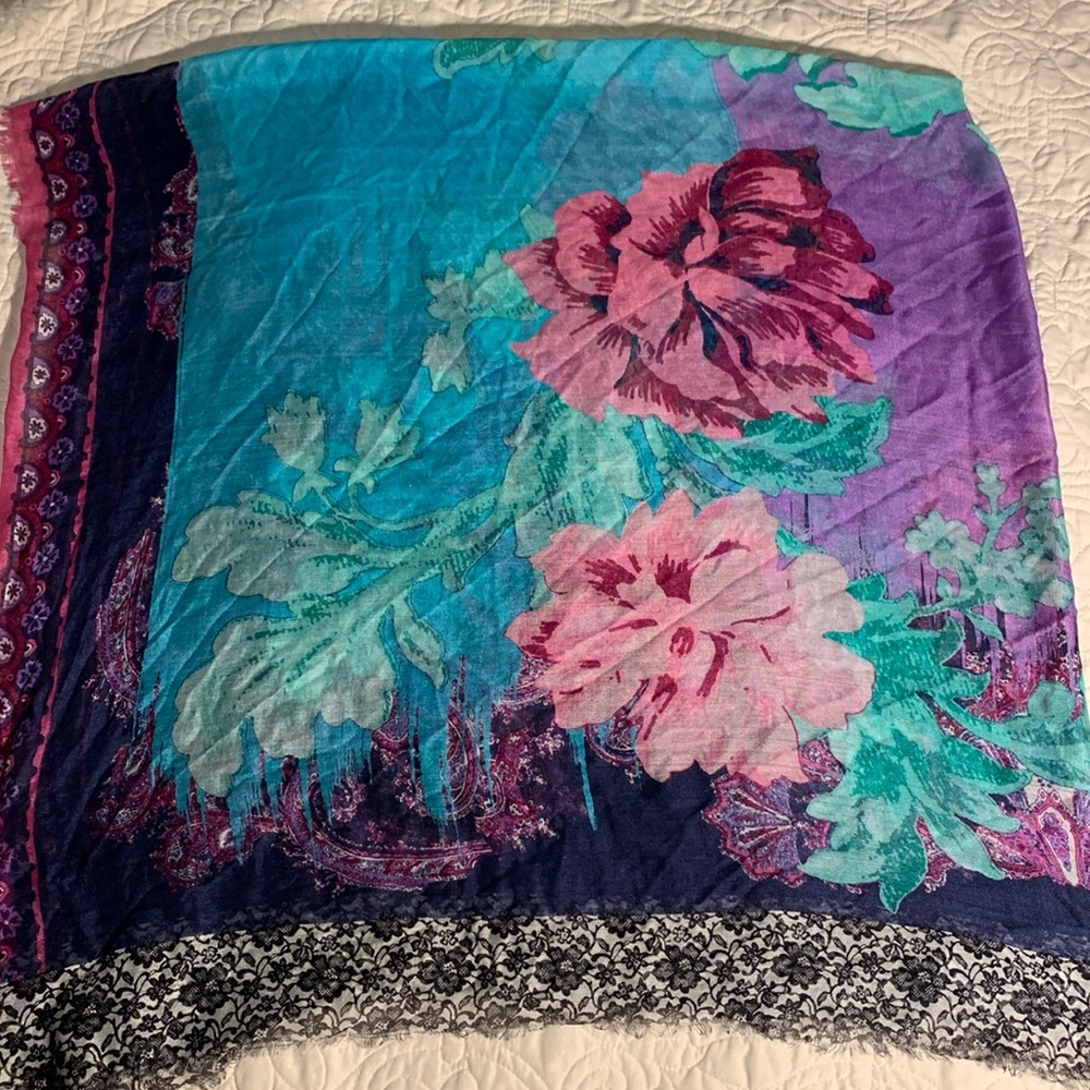 Talbots sheer floral scarf Large